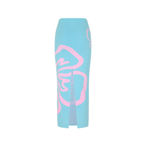 Knit Midi Skirt - Island Sky