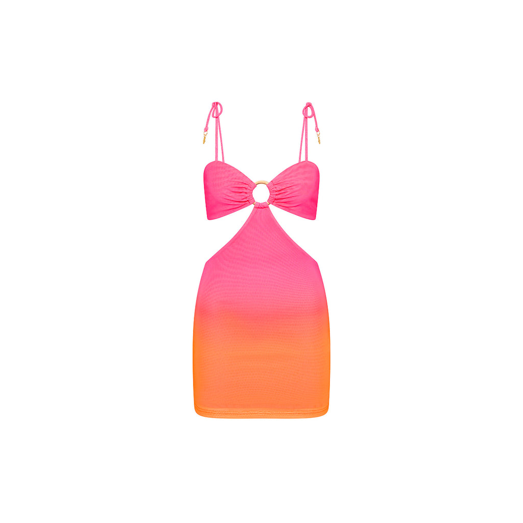 Ring Cut Out Mini Dress - Tropical Heatwave