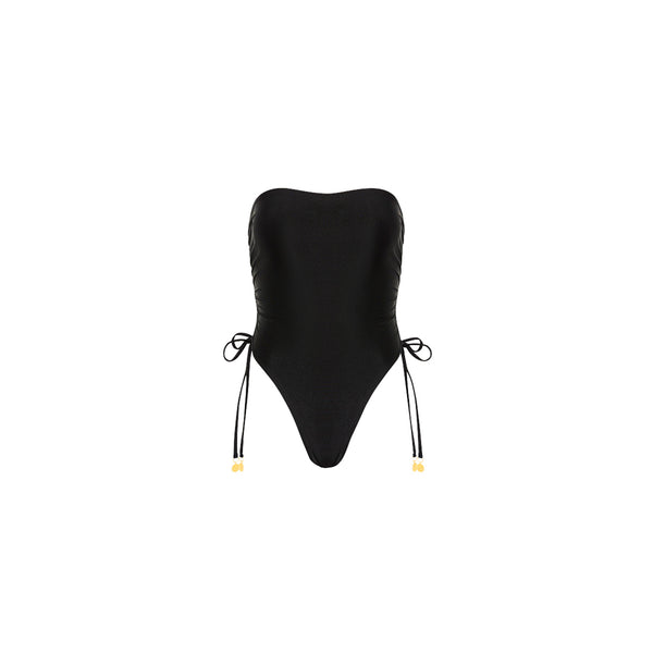 Ruched Bandeau One Piece - Moonlight Black