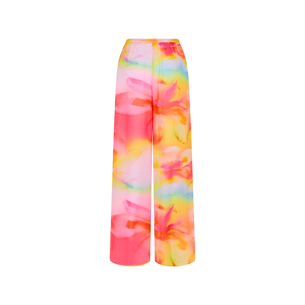 Sheer Drawstring Pant - Frangipani Swirl