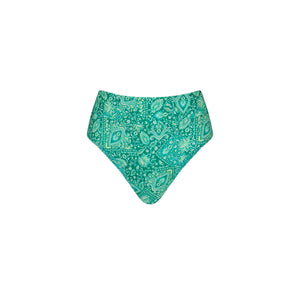 High Hip Cheeky Bikini Bottom - Emerald Aura