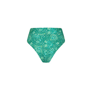 High Hip Cheeky Bikini Bottom - Emerald Aura
