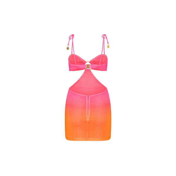 Ring Cut Out Mini Dress - Tropical Heatwave