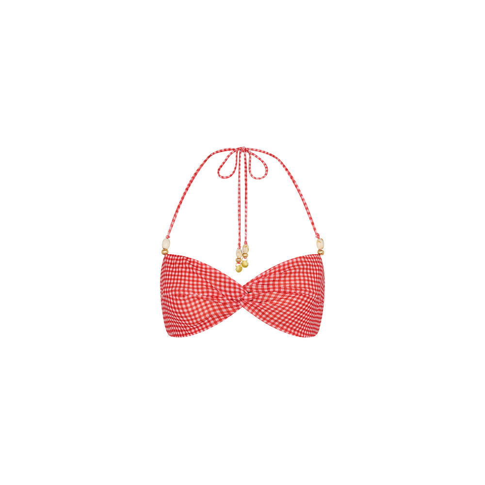 Twist Front Crop Top - Strawberry Siesta