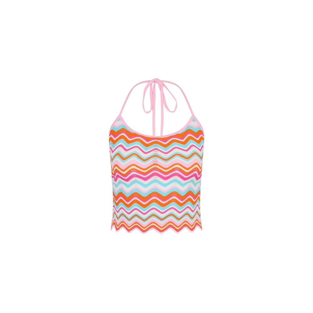 Backless Knit Tank - Sunset Wave