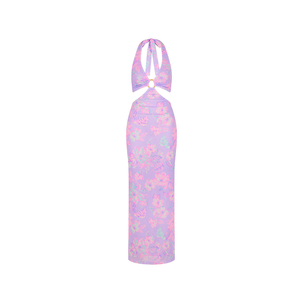 Halter Cut Out Maxi Dress - Lilac Love