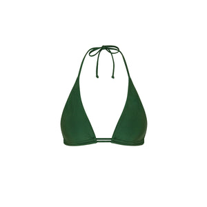 Twin Ruched Halter Bikini Top - Jaded Juniper