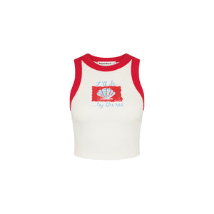 Printed Crop Bind Tank - Sugar Spritz