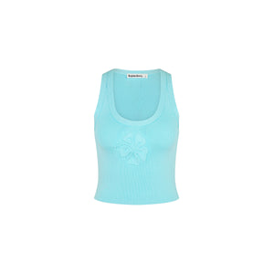 Embossed Knit Tank - Pretty Blue