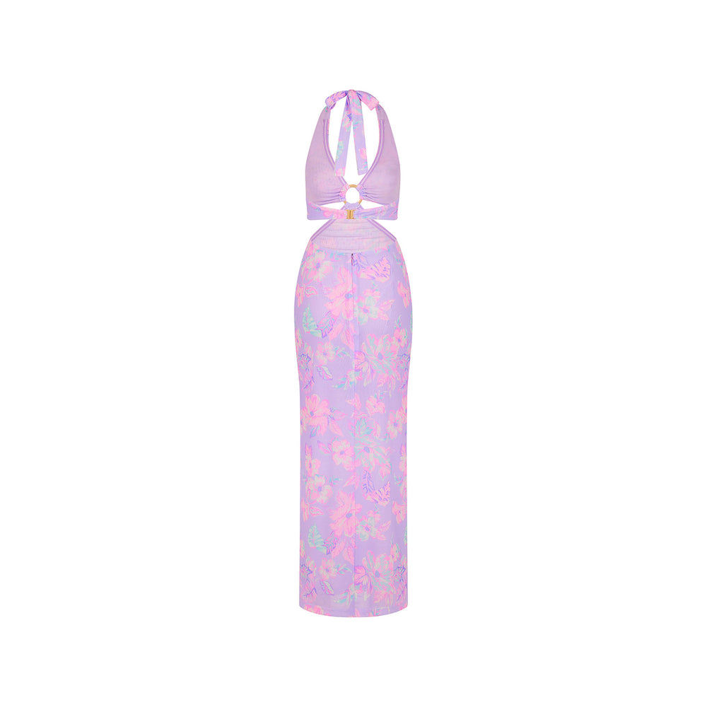 Halter Cut Out Maxi Dress - Lilac Love