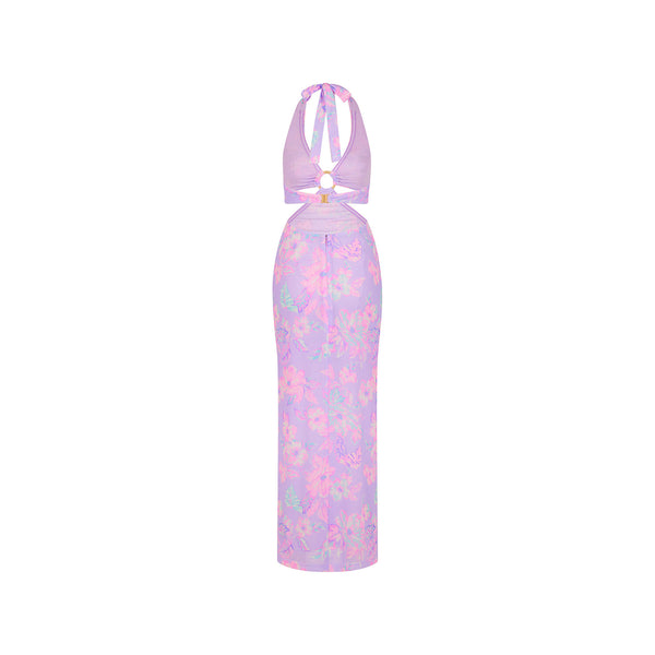 Halter Cut Out Maxi Dress - Lilac Love