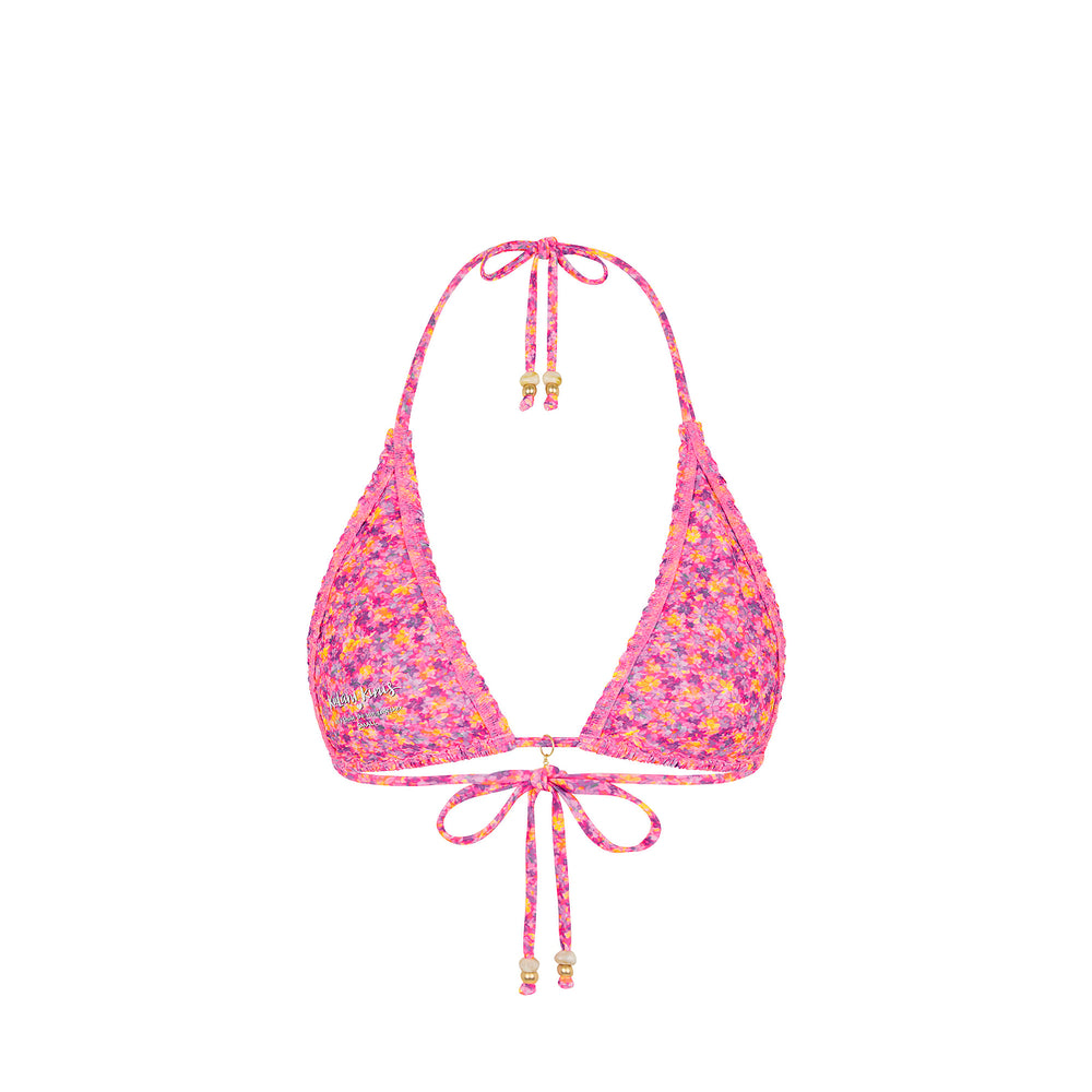 Shirred Triangle Bikini Top - Gelato Bloom