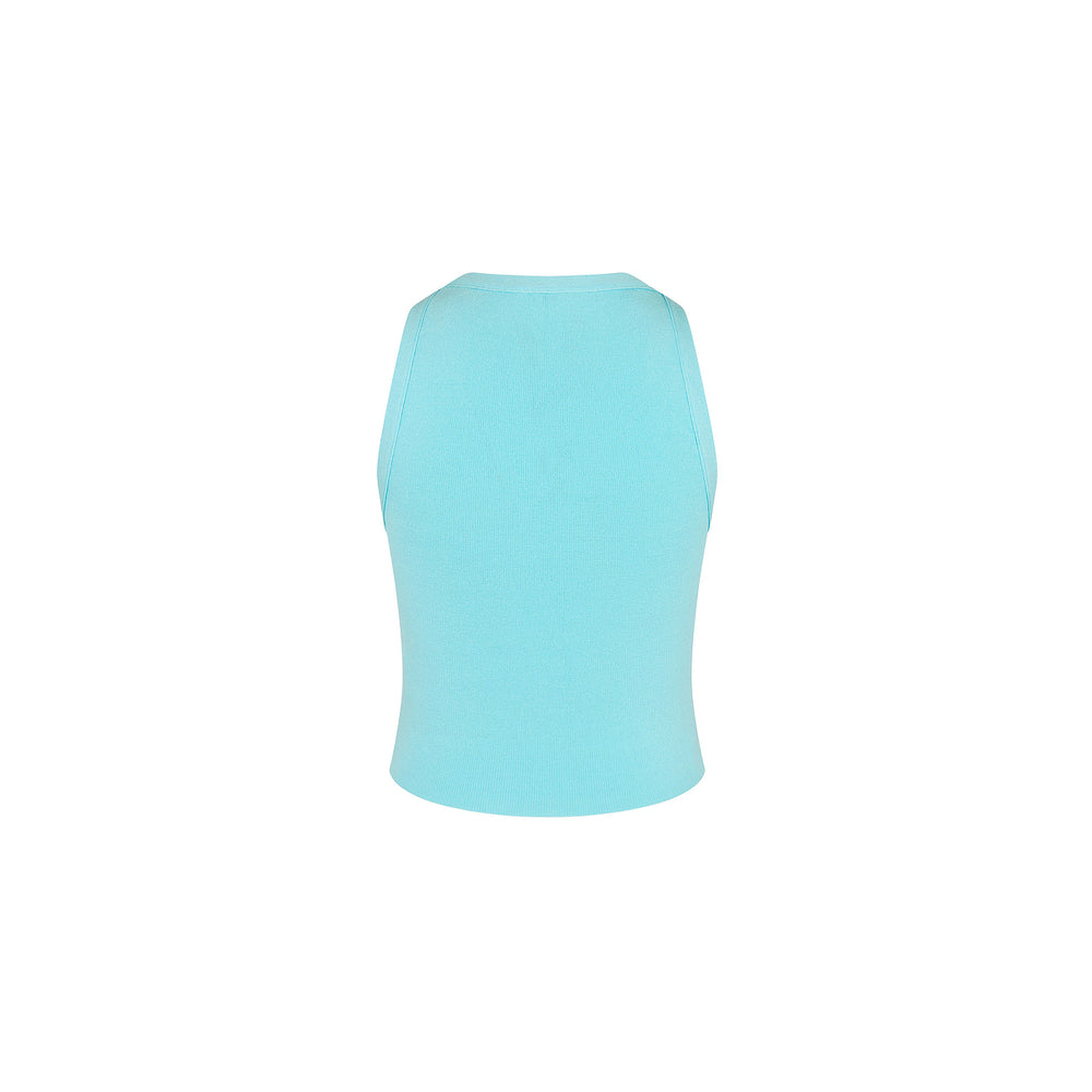 Embossed Knit Tank - Pretty Blue