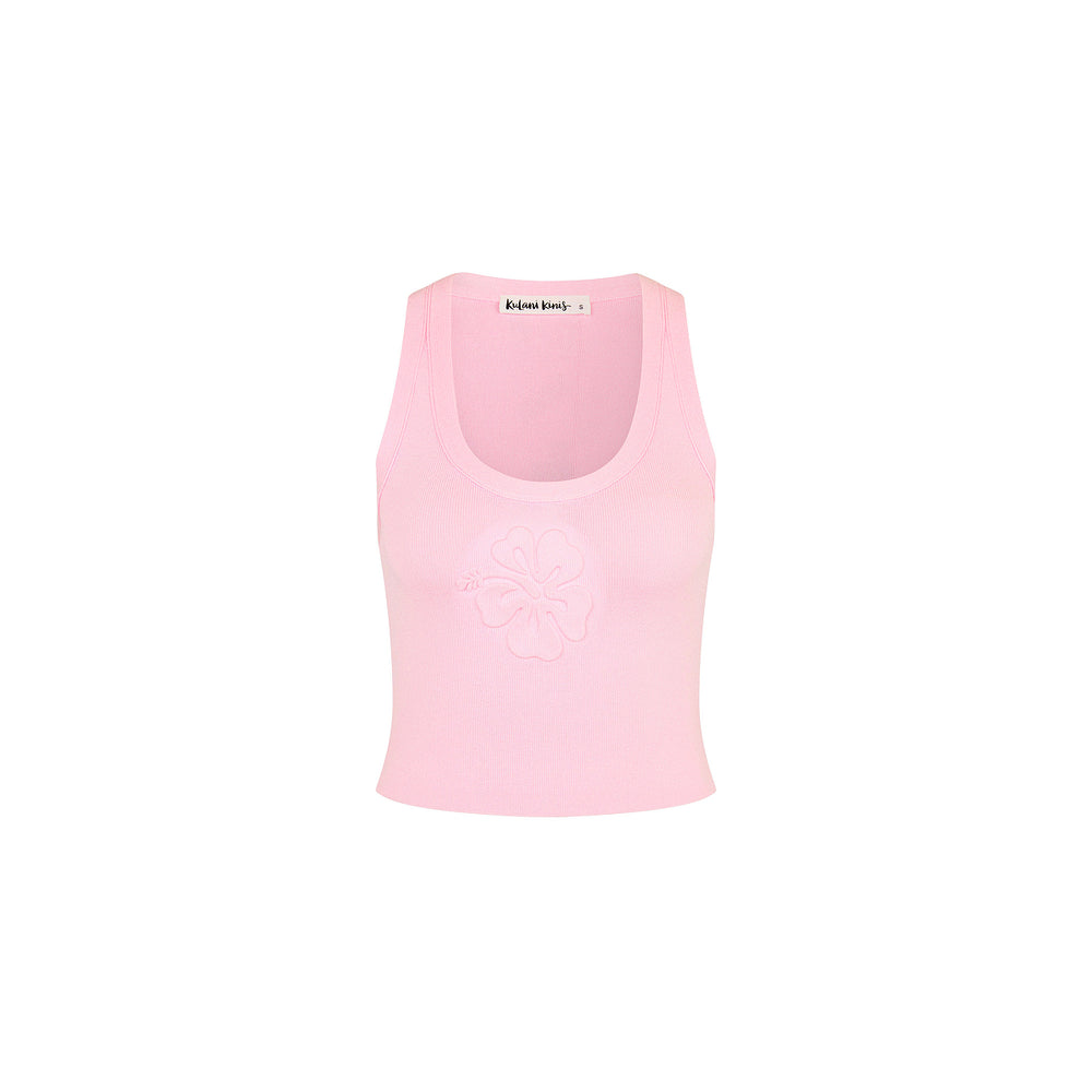 Embossed Knit Tank - Pocket Pink