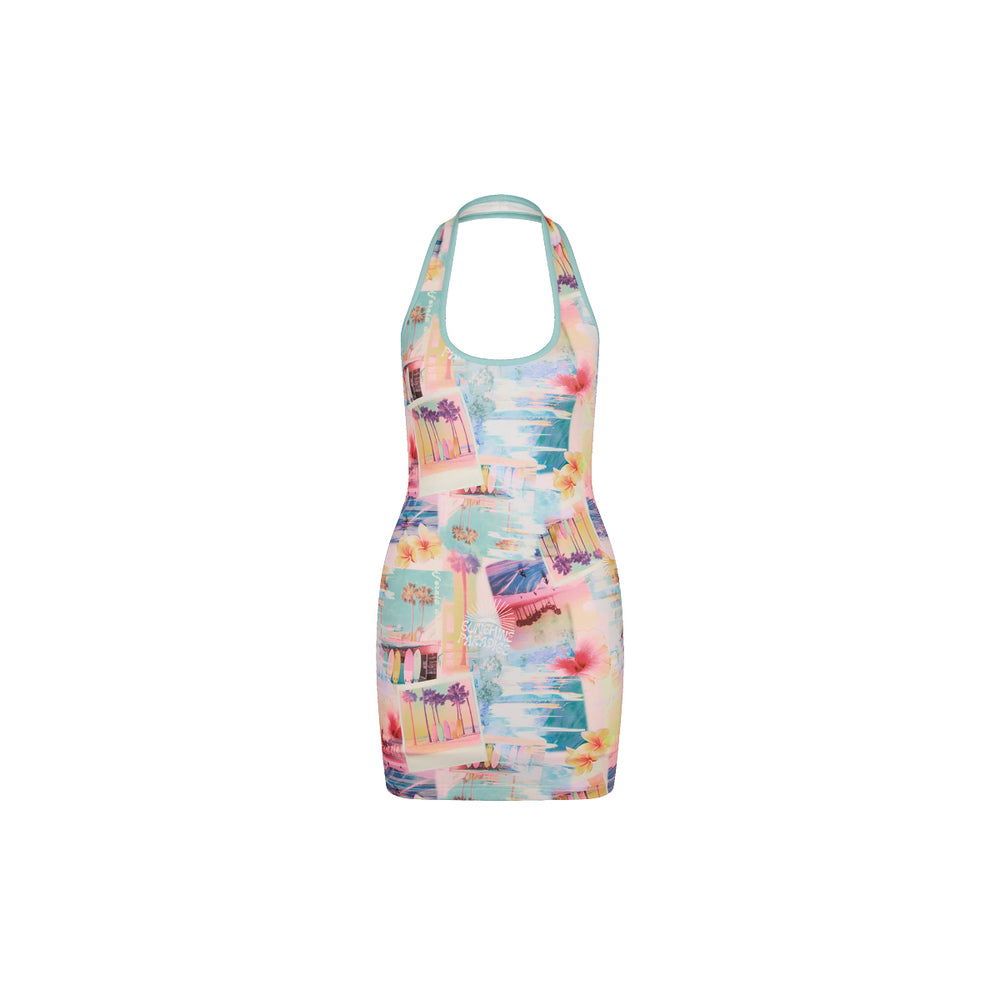 Halter Neck Mini Dress - Sunshine Motel Multicolor Small Kulani Kinis Halter Neck Mini Dress - Sunshine Motel Multicolor Small Kulani Kinis
