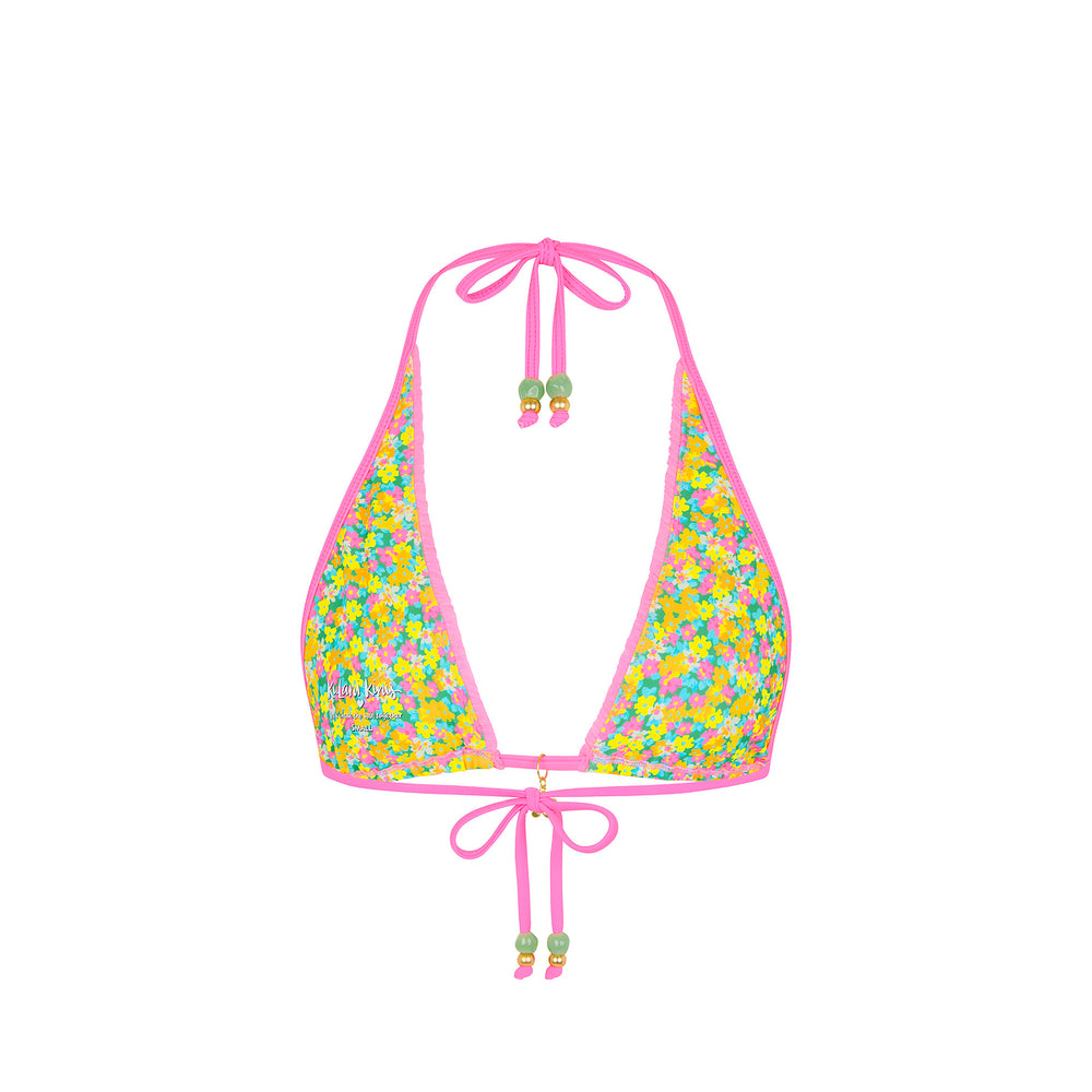 Decorative Bind Halter Bikini Top - Hula Honey