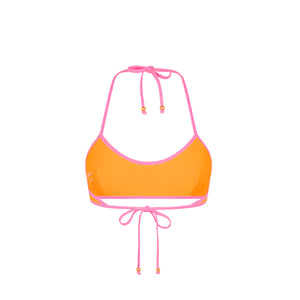 Bind Halter Crop Bikini Top - Peach Pop