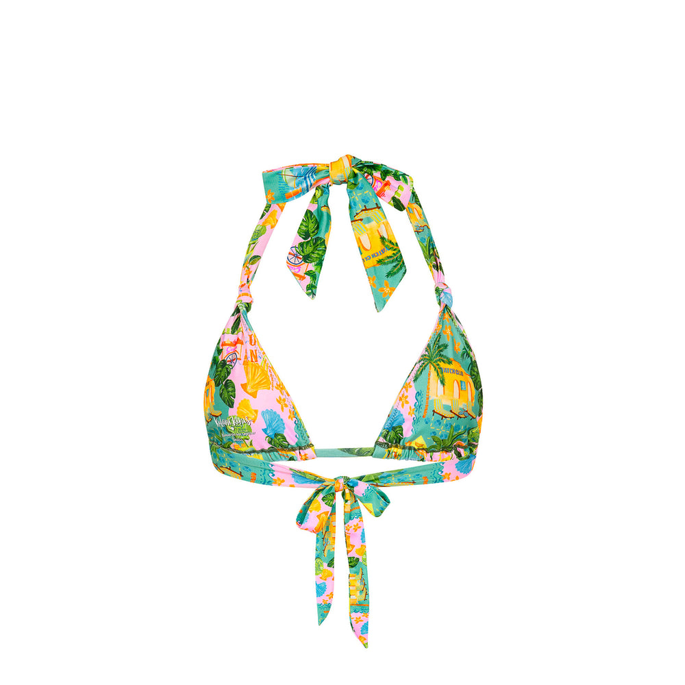 Soft Knot Halter Bikini Top - Sunlit Spritz