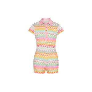 Terry Towelling Playsuit - Sunset Wave