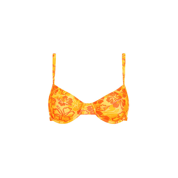 Ditzy Underwire Bra Bikini Top - Tangerine Dreams