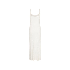 Crochet Lace Knit Maxi Dress - Whipped White