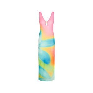 Plunge Mesh Maxi Dress - After Glow