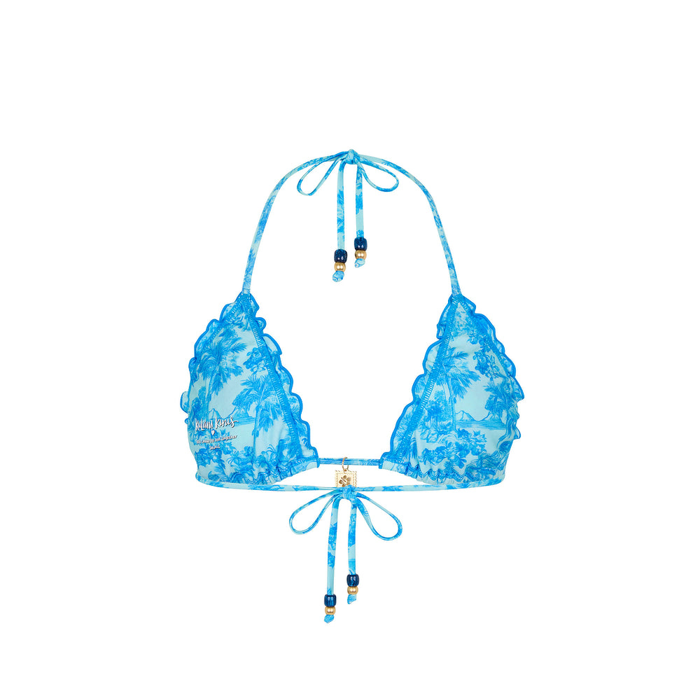 Lettuce Edge Bralette Bikini Top - Ocean Paradise