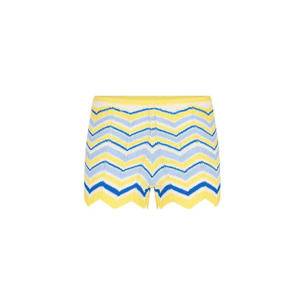 Chevron Knit Micro Short - Lemon Daze