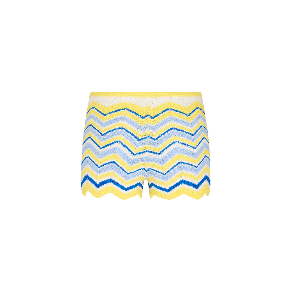 Chevron Knit Micro Short - Lemon Daze