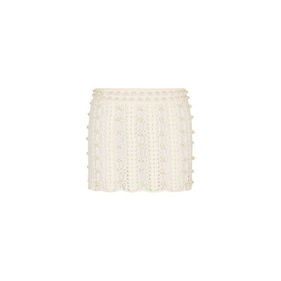 Pearl Knit Mini Skirt - Whipped White