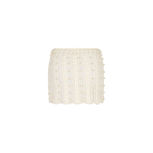 Pearl Knit Mini Skirt - Whipped White
