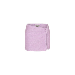Mini Twist Knit Sarong Skirt - Lilac Glimmer