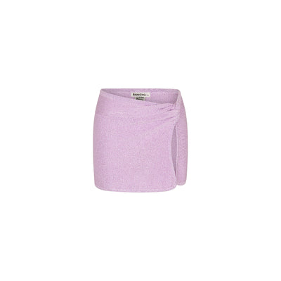 Mini Twist Knit Sarong Skirt - Lilac Glimmer