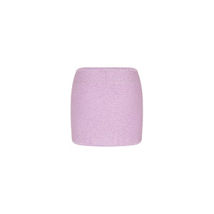 Mini Twist Knit Sarong Skirt - Lilac Glimmer