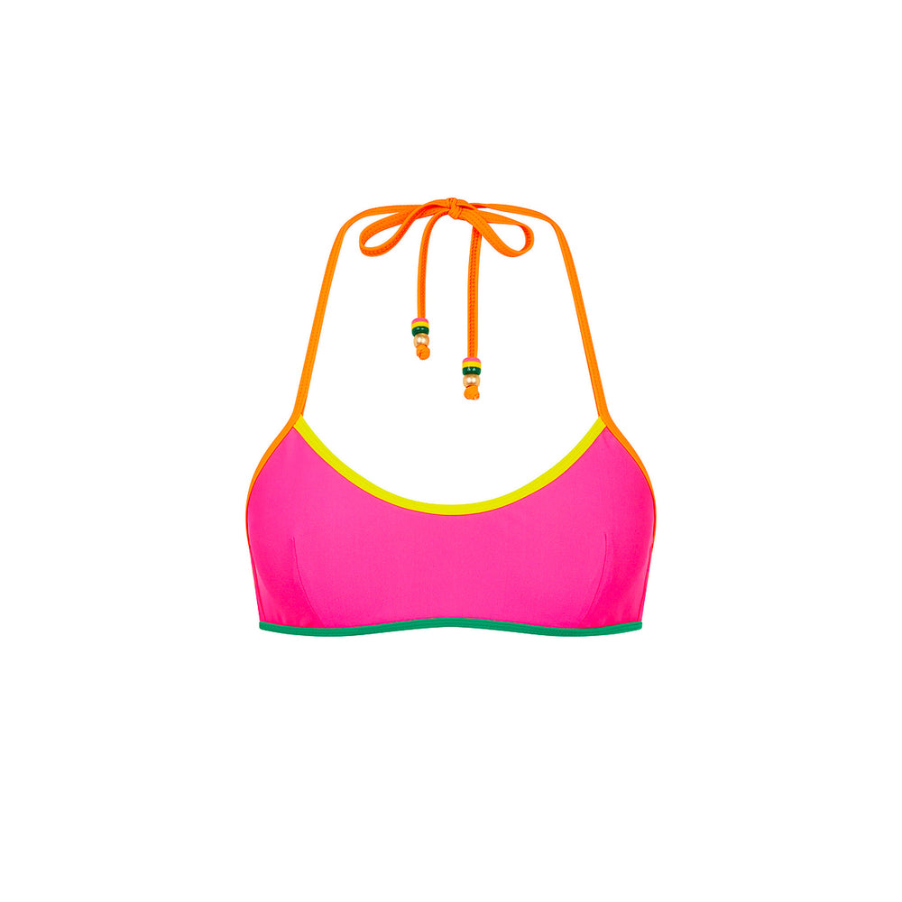 Bind Halter Crop Bikini Top - Passionfruit Punch