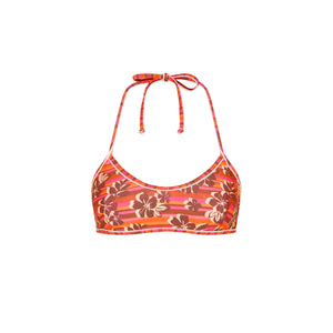 Double Bind Crop Halter Bikini Top - Sunkissed Stripe