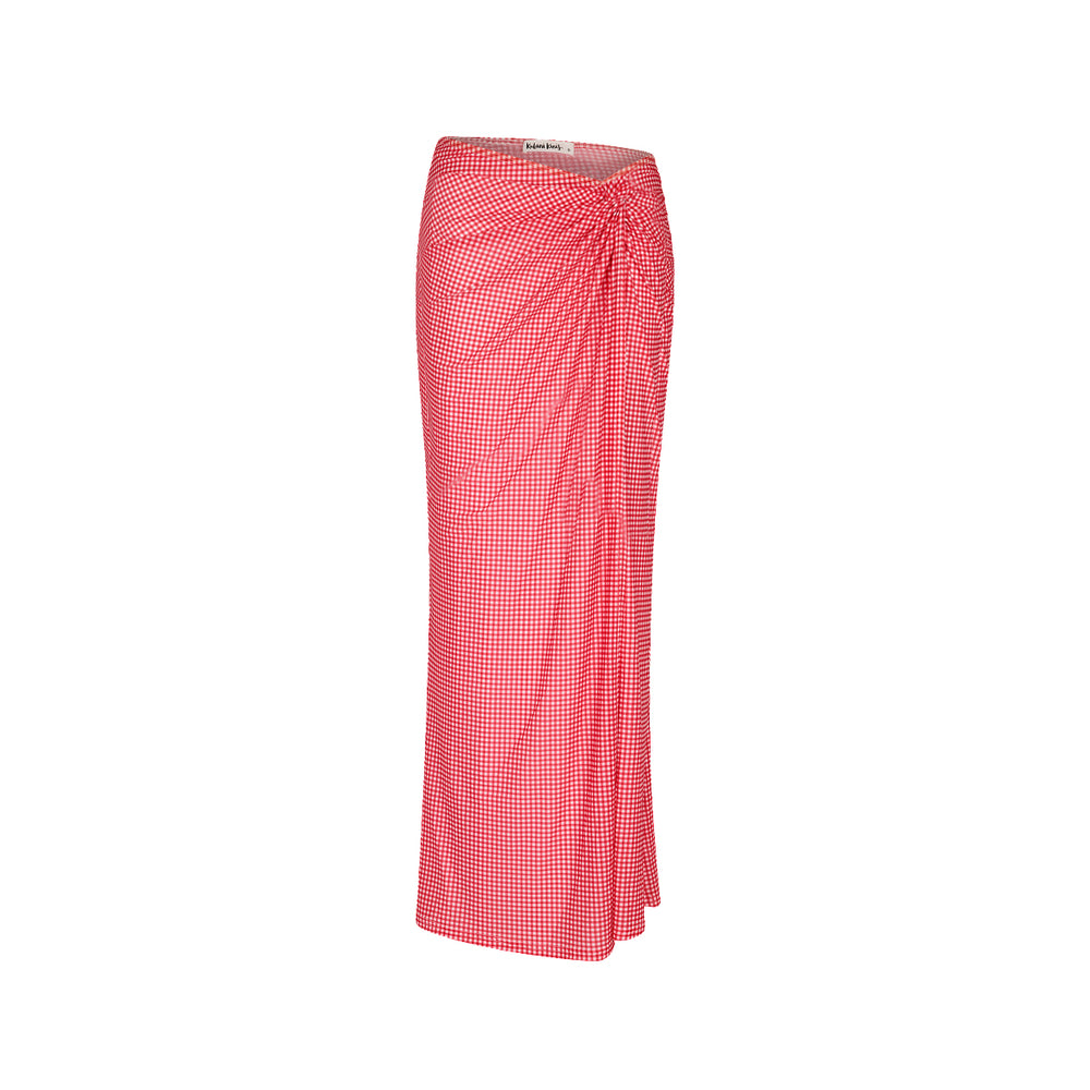 Mesh Twist Maxi Skirt - Strawberry Siesta