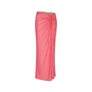 Mesh Twist Maxi Skirt - Strawberry Siesta