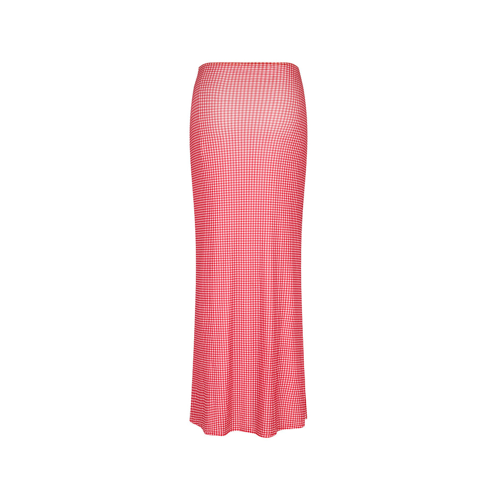 Mesh Twist Maxi Skirt - Strawberry Siesta