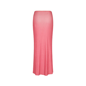 Mesh Twist Maxi Skirt - Strawberry Siesta