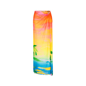 Split Mesh Maxi Skirt - Bahama Breeze