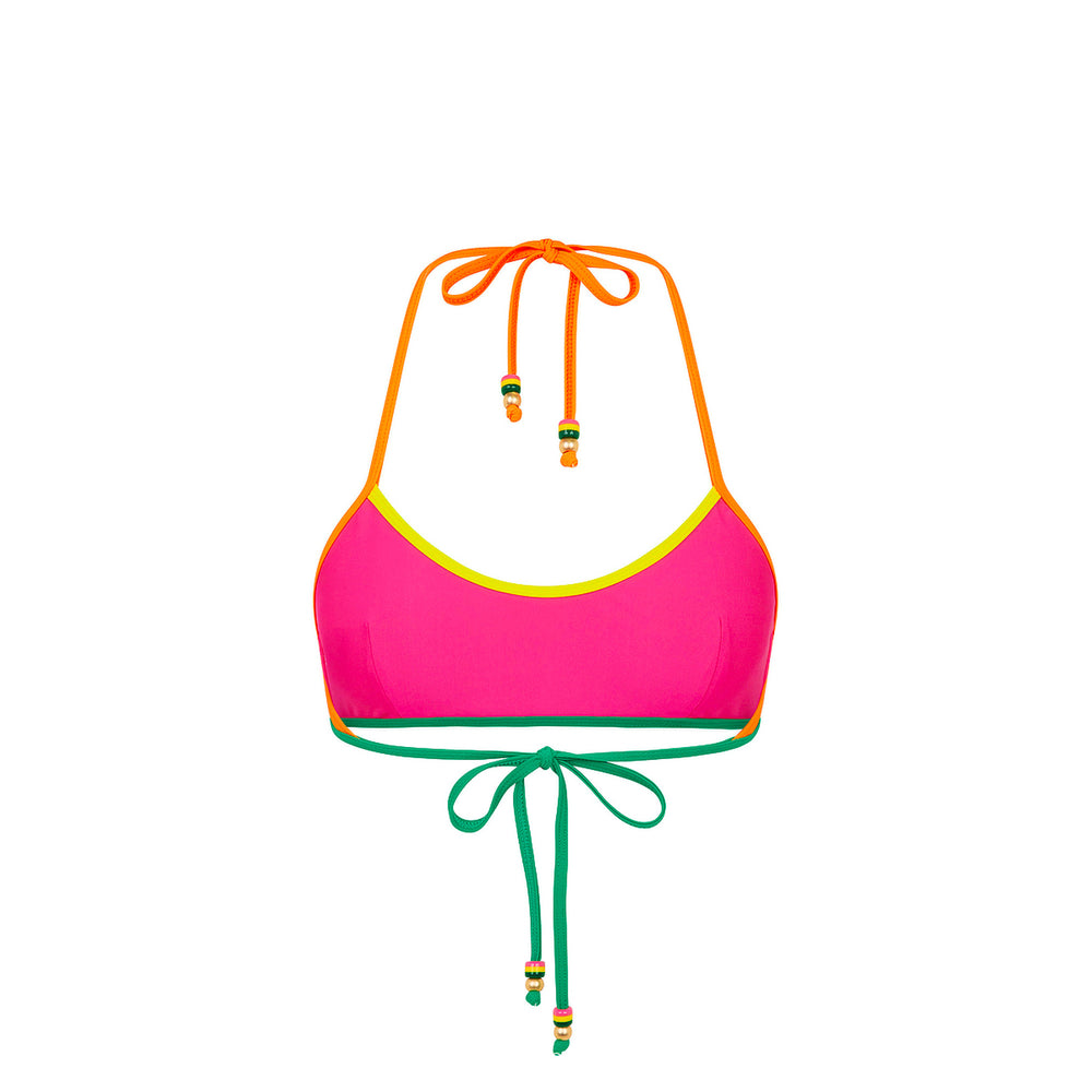 Bind Halter Crop Bikini Top - Passionfruit Punch