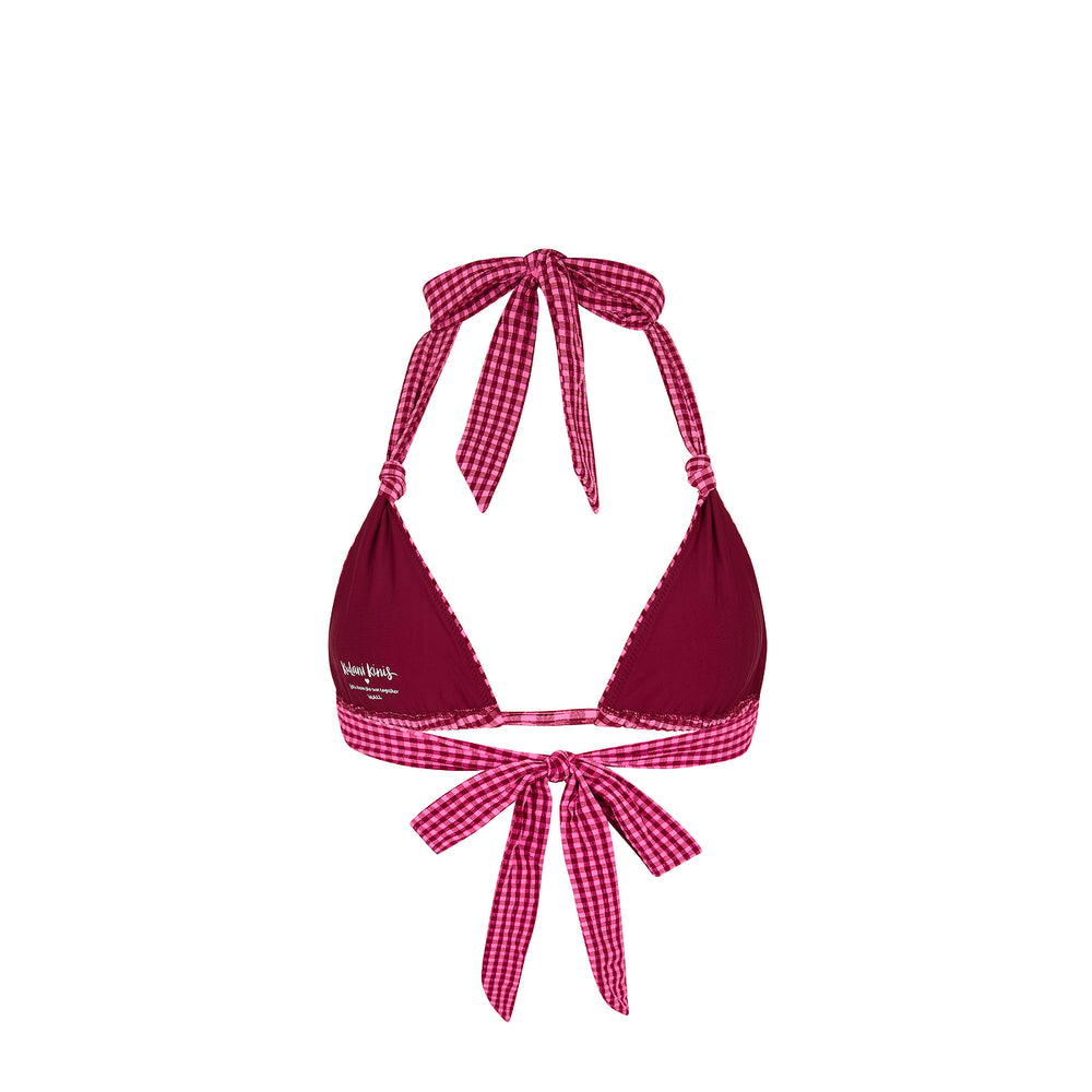 Soft Knot Halter Bikini Top - Cherry Kiss