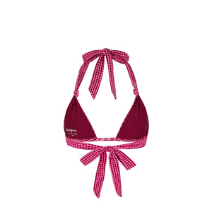 Soft Knot Halter Bikini Top - Cherry Kiss