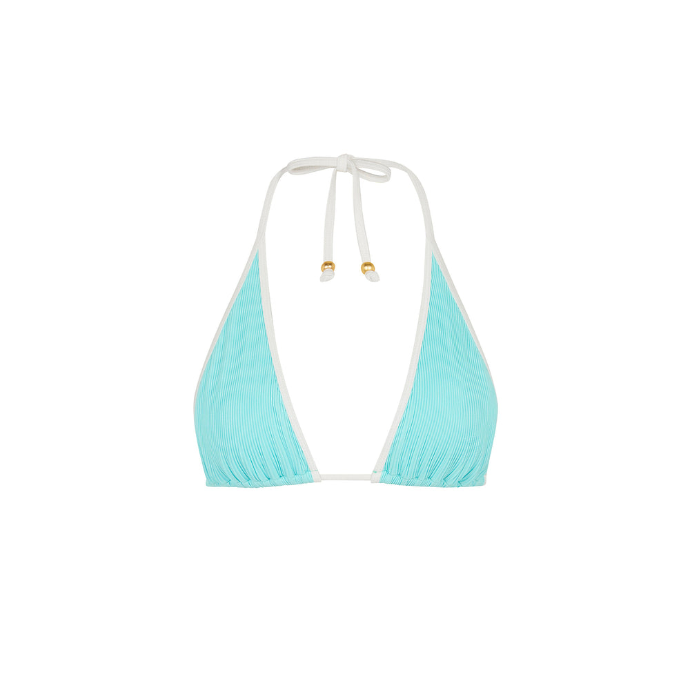 Bind Triangle Halter Bikini Top - Calypso Blue