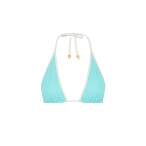 Bind Triangle Halter Bikini Top - Calypso Blue