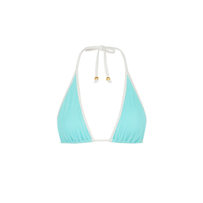 Bind Triangle Halter Bikini Top - Calypso Blue