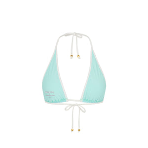 Bind Triangle Halter Bikini Top - Calypso Blue