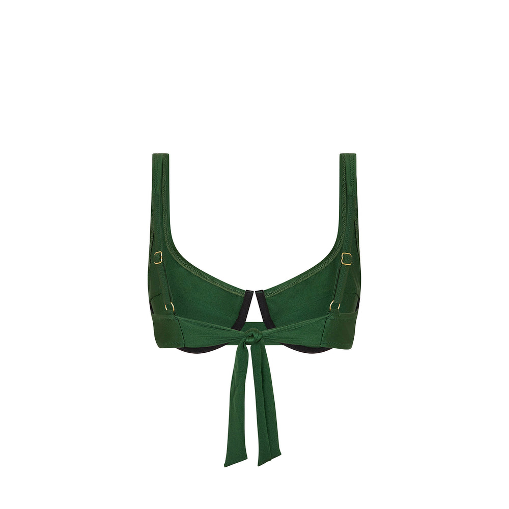 Underwire Tie Back Bikini Top - Jaded Juniper