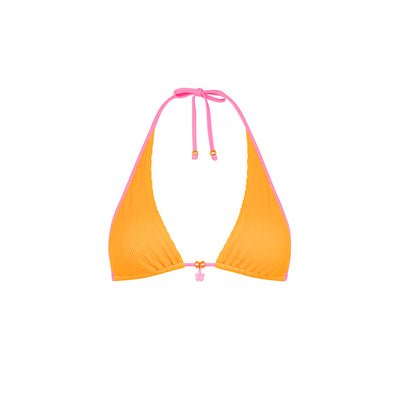 Bind Tie Halter Bikini Top - Peach Pop